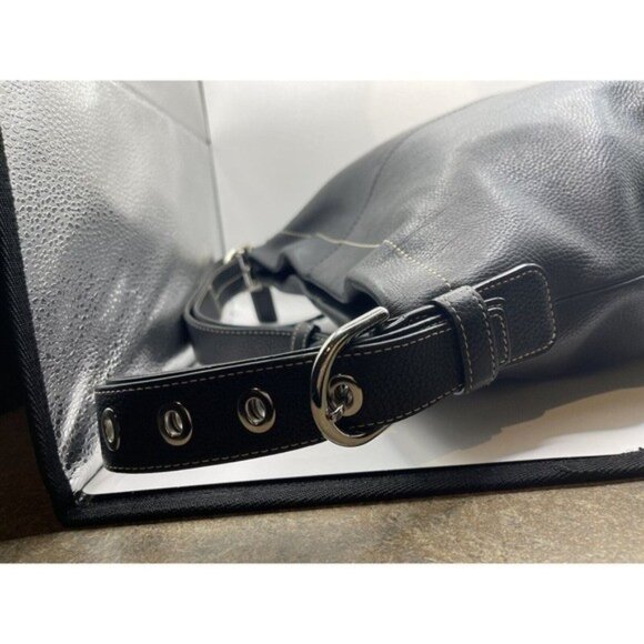 Coach 15064 Soho Black Pebbled Leather Convertible Crossbody Bag (Silver Buckle) - Picture 4 of 11